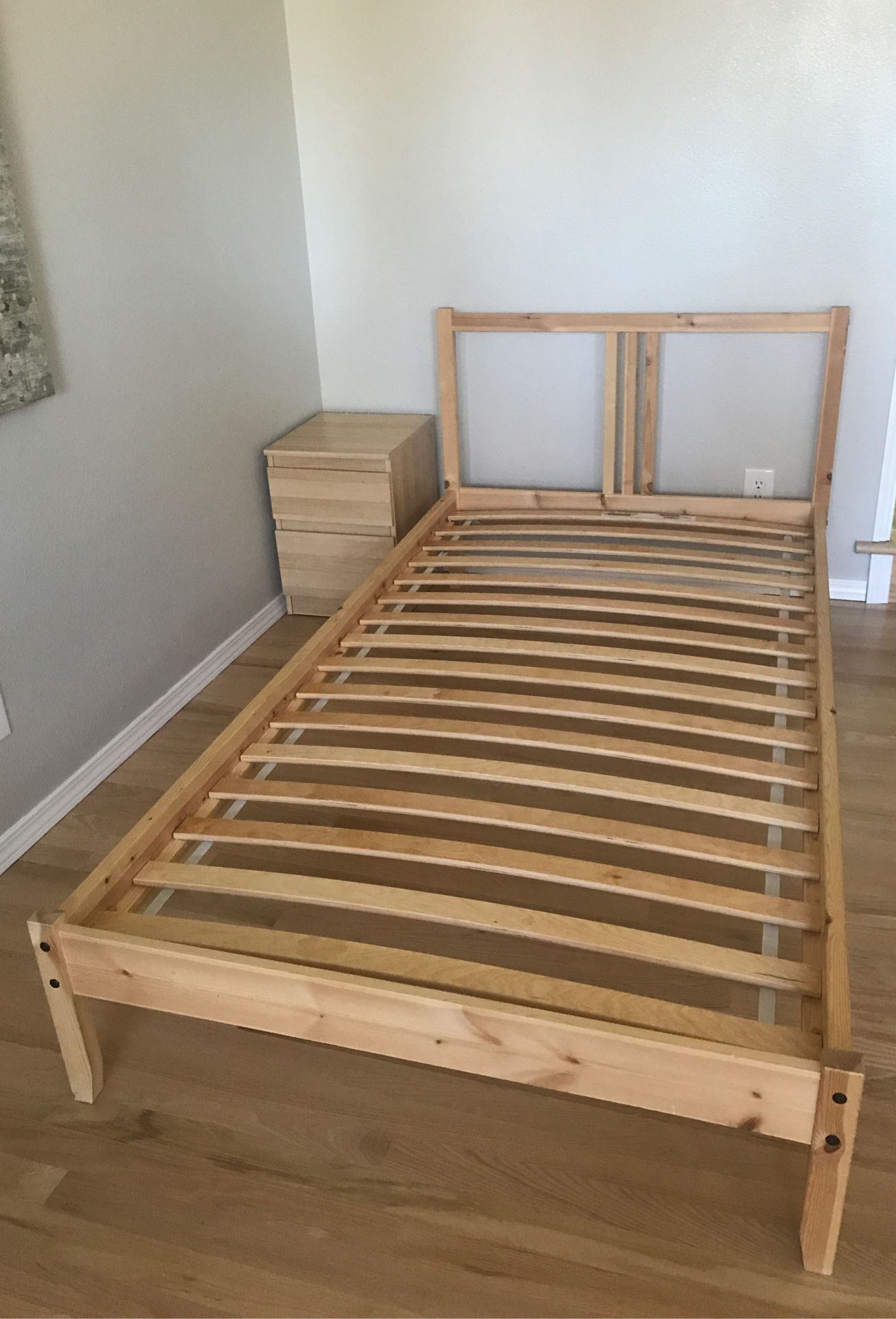 IKEA twin bed plus night stand