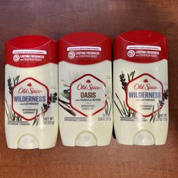 3 New Old Spice Antiperspirant Deodorant for Men Wilderness Lavender Invisible Solid 2.6 oz 