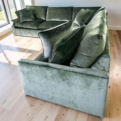 Carriage View 3-Piece Jade Sectional