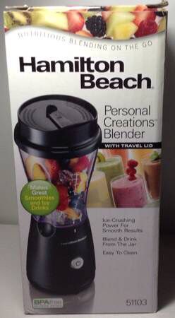 Brand New Hamilton Beach Personal Single Serve Blender with Travel Lid