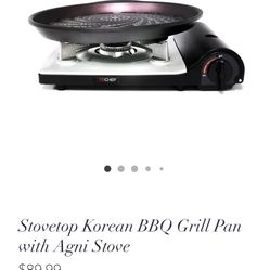 NEW  Stovetop Korean BBQ Grill Pan with Agni Stove