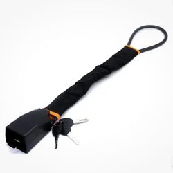 Steering Wheel Lock Universal Car Trucks SUV Seat Belt Locker Black & 3 Keys Kit