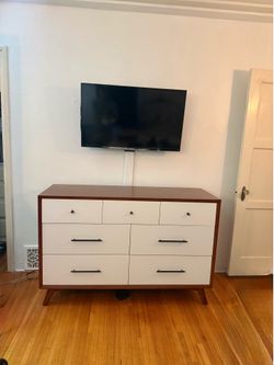 1960s retro white faced oak wrapped three year-old dresser super hip vintage 60s vibe 1960s retro white faced oak wrapped three year-old dresser super