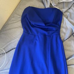 Strapless Blue formal Dress