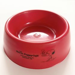 Red Snoopy Plastic Dog Bowl