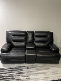 Incline Black Leather couch