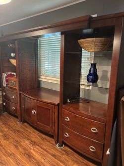 Entertainment center real cherry wood