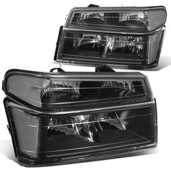 2004-2012 Chevy Colorado / GMC Canyon Black Clear Headlights & Bumper Lights - 4 Piece Set
