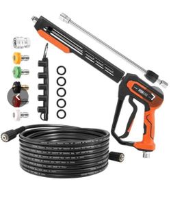 Pressure washer wand tips and hose kit