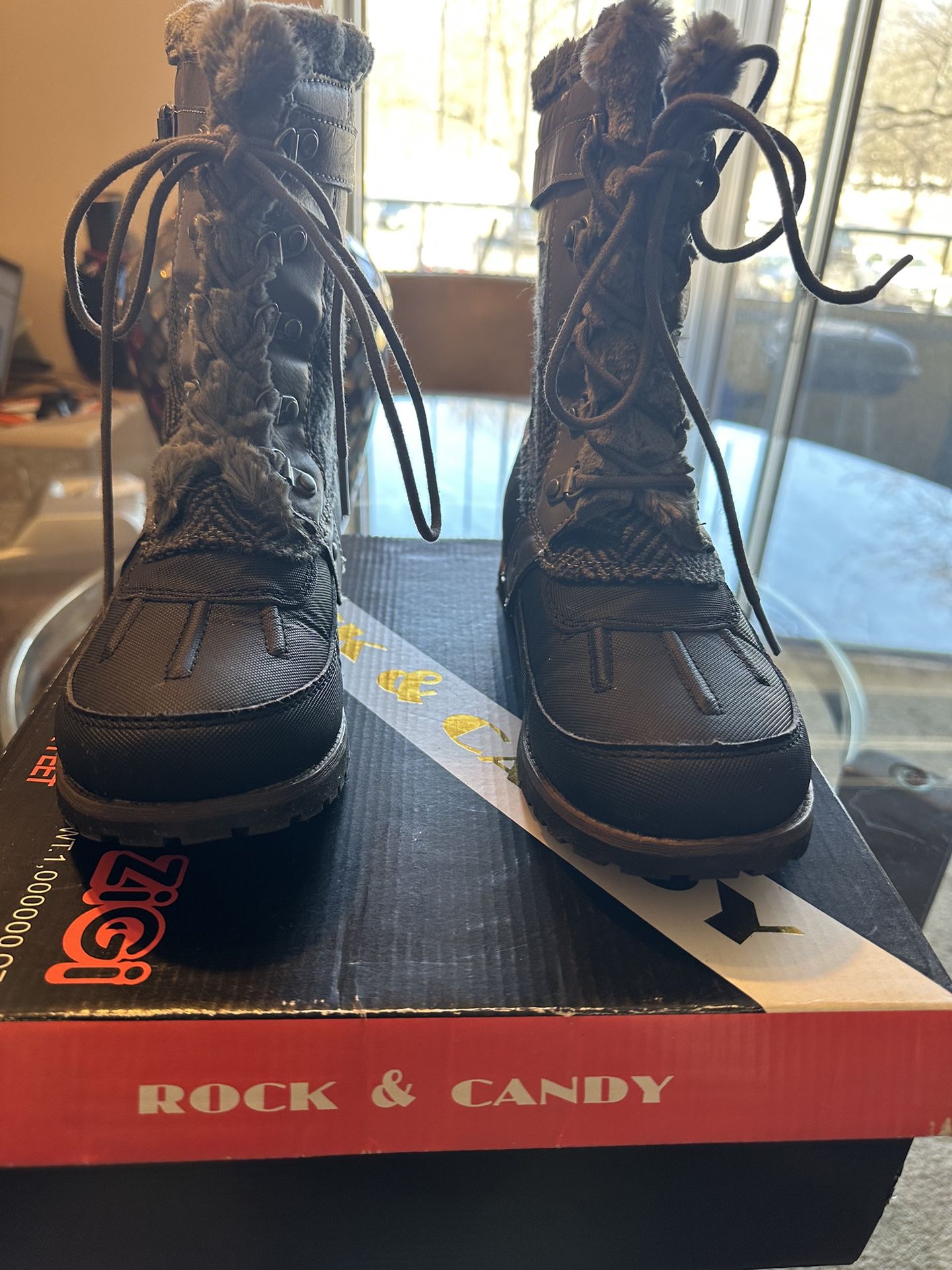 Rock And Candy Women Fur Trim Boots Size 9