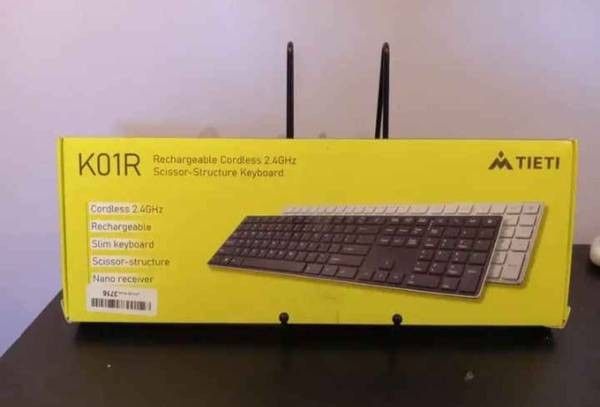 TIETI K01R Wireless Keyboard, 2.4G Slim and Compact Wireless Keyboard with Numeric Keypad, Long Battery Life, Lag-Free for PC Laptop Computer Windows,
