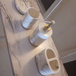 Marble Bathroom Holder Set