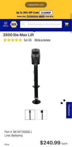 Napa electric trailer jack