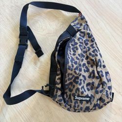 Supreme leopard cheetah print waist Fanny bag, stained