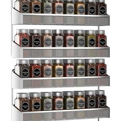  2 Pack Spice Rack Organizer, 3 Tier Counter-top Stand or Wall Mounted Storage Rack Hanging Shelf for Kitchen Cabinet, Cupboard, Pantry Door or Bathro