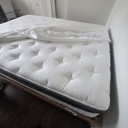 Queen bed frame and mattress