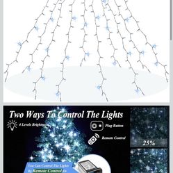 Christmas Tree Lights String, 200LED Christmas Lights for Tree with 8 Light Modes & Memory Function, 5FT x 10 String Lights with Timing & Remote Contr