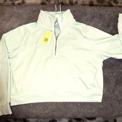 All in Motion Light Green Half-Zip Sweater Size XXL