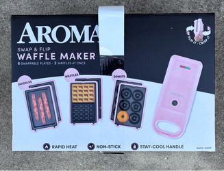 AROMA Pink Swap & Flip Waffle Maker AWM-1220P