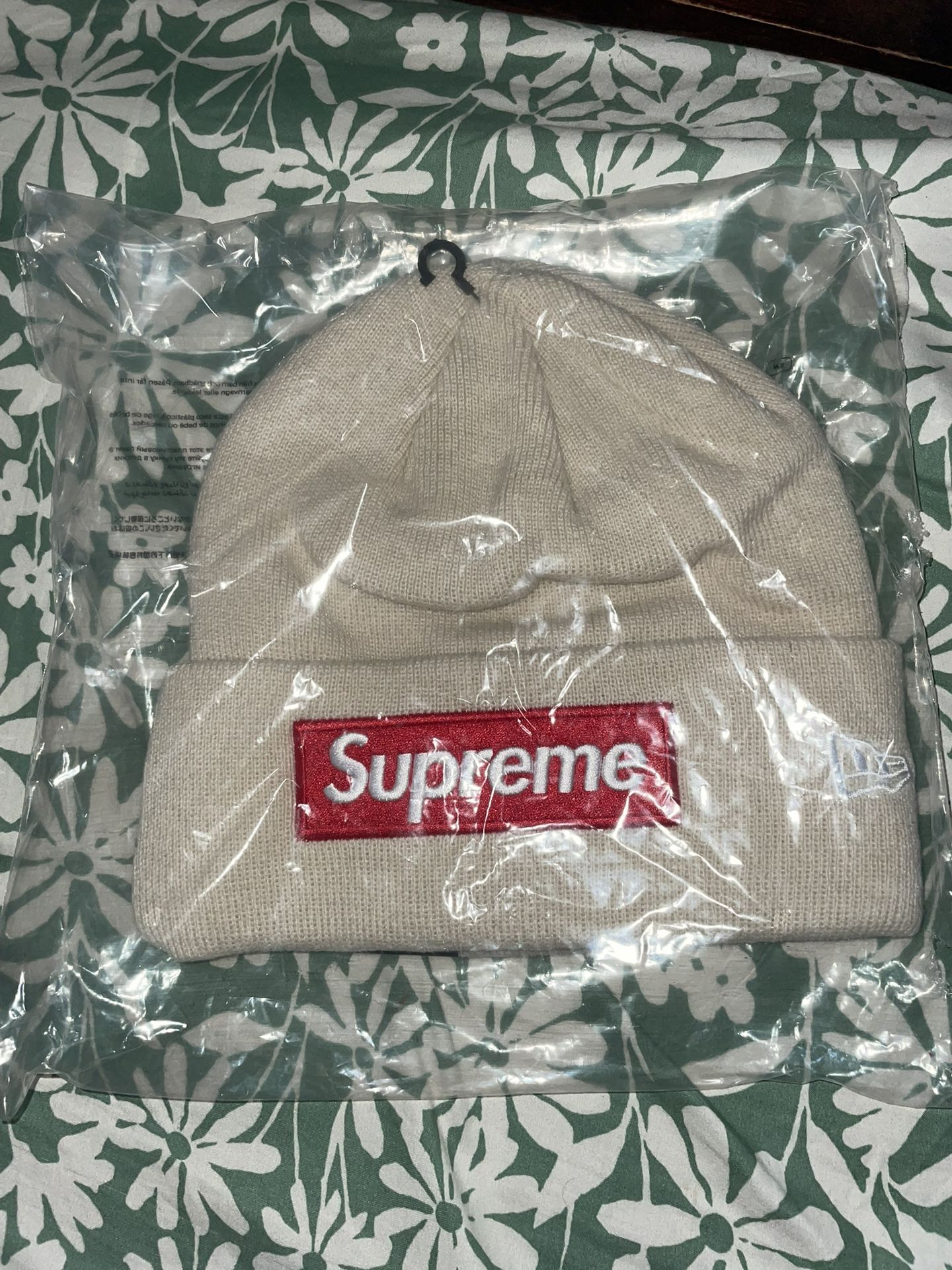 Supreme X New Era Beanie Stone FW24