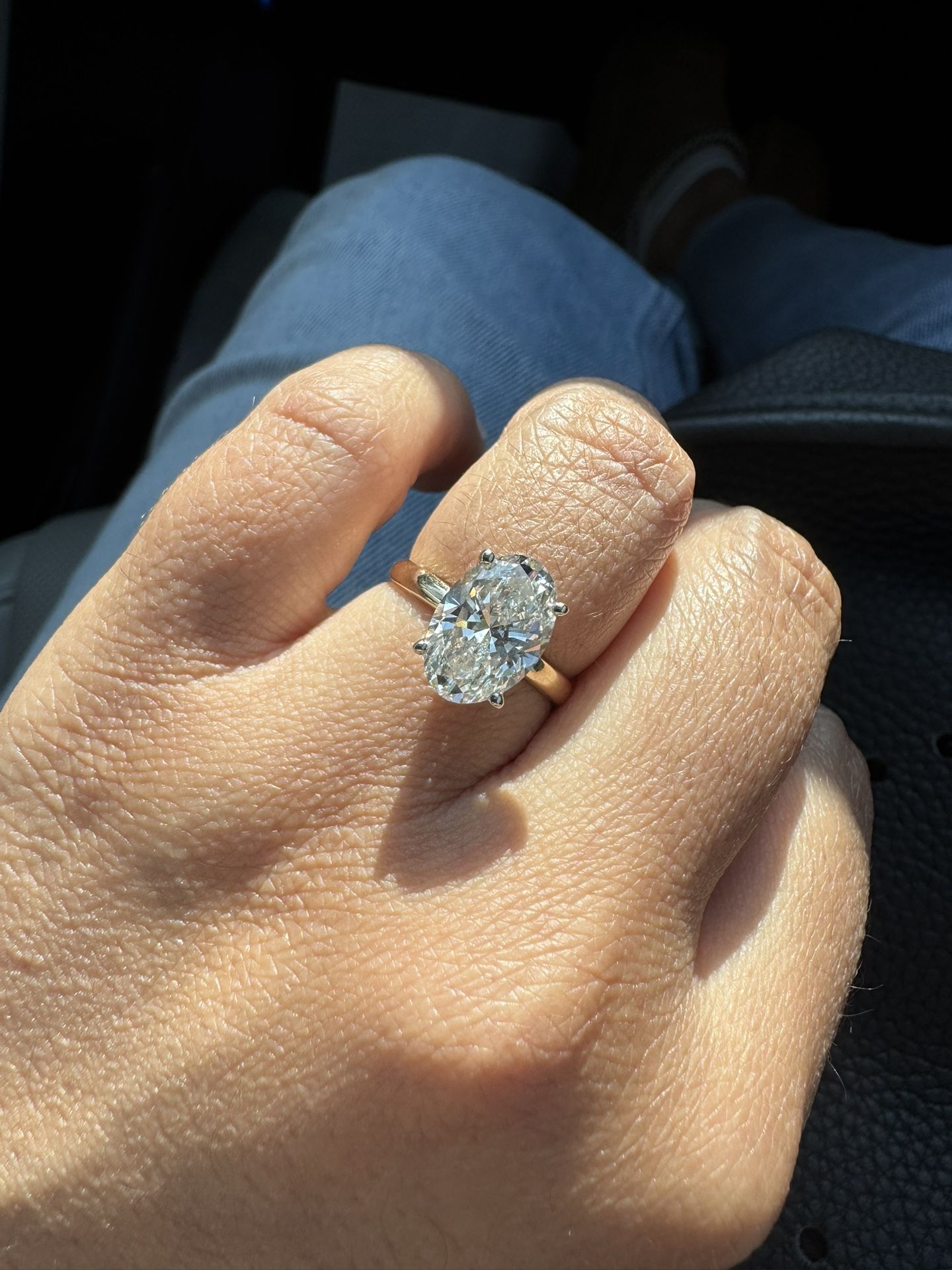 3.06 Oval Lab Grown Diamond Engagement Ring