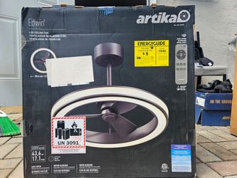 Artika Edwin LED Ceiling Fan - Matte Black (New in Box with Remote)