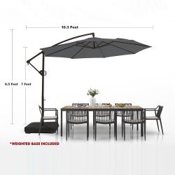 10ft Outdoor Patio Cantilever Umbrella With Base