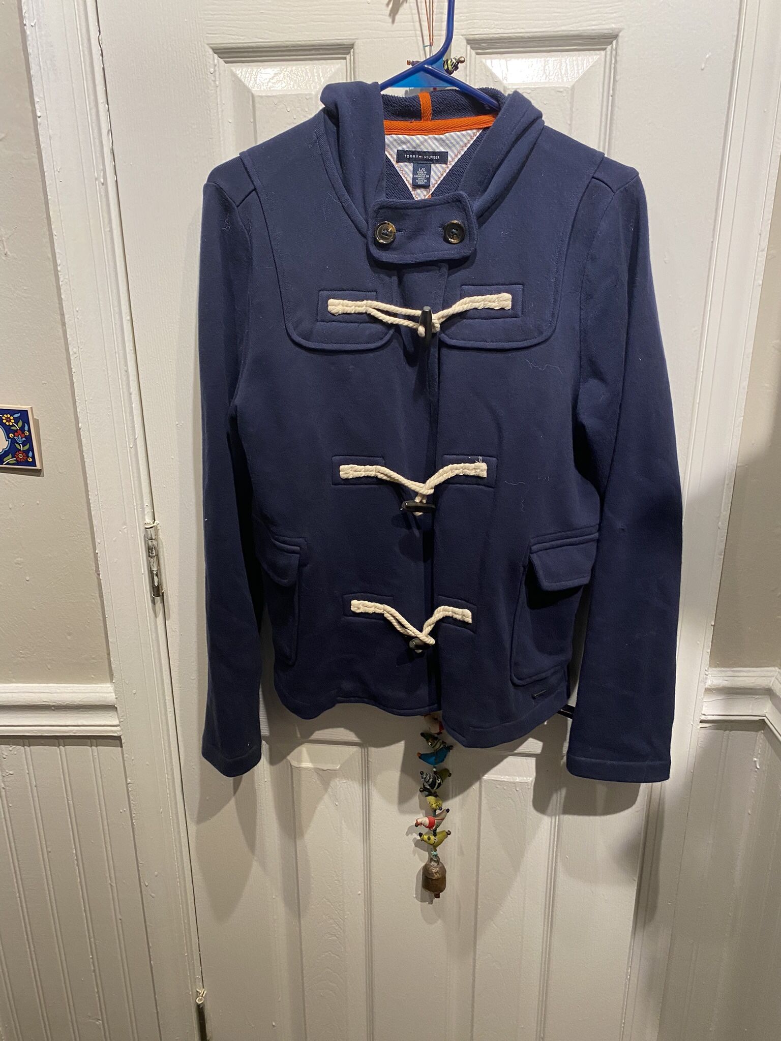 Ladies Size Large Tommy Hilfiger Navy Blue Toggle Jacket