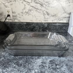 3 set glass pans