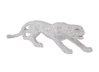 Panther/Leopard Mosaic silver floor statue