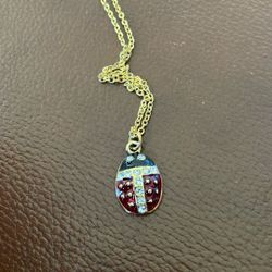 Vintage Ladybug Pendant Necklace 