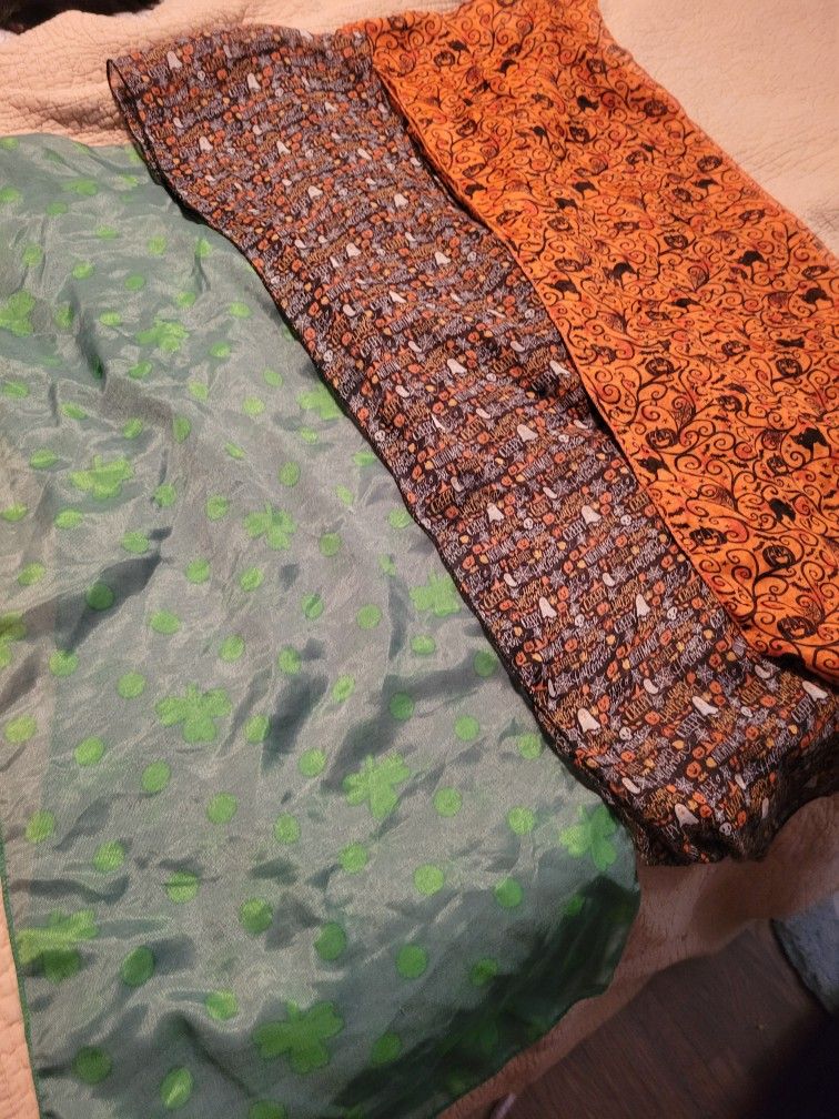 3 Scarfs 2 Halloween  1 St Patricks