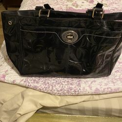 Coach Black Shiny Purse