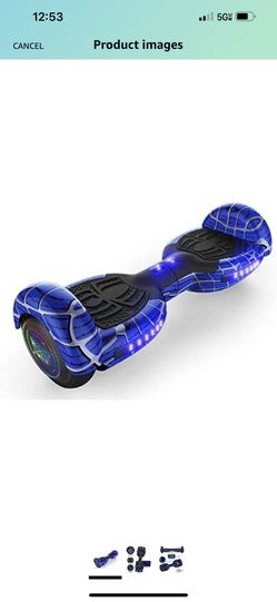 Classic Bluetooth Hoverboard Self Balancing Scooter Colorful LED Wheels & Lights UL2272 Certified (Blue)