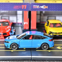 Kinsmart 2024 Honda Civic Type R FL5 Blue 1/36 Diecast Pull Back