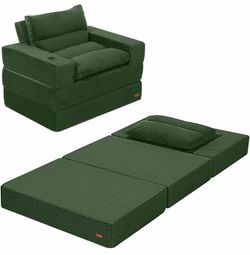 COMAX Folding Sofa Bed, Boneless Sleeper Chair with Two Backrest Pillows New