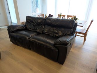 Black double recliner, 82 inches