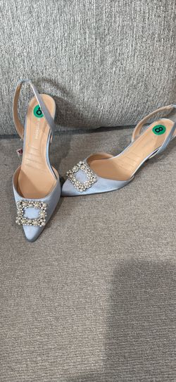 E. Vittadini Light Blue Slingback Flats Size 8