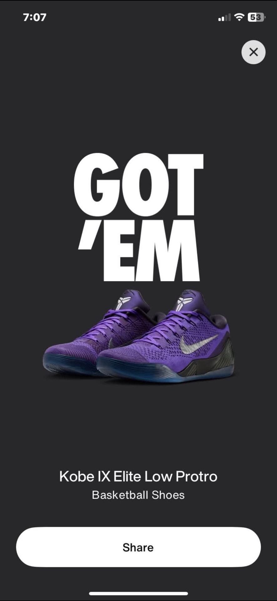 Kobe 9 Low Protro Size 10 Brand New