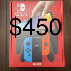  Nintendo Switch – OLED Model w/ Neon Red & Neon Blue Joy-Con :  Video Games