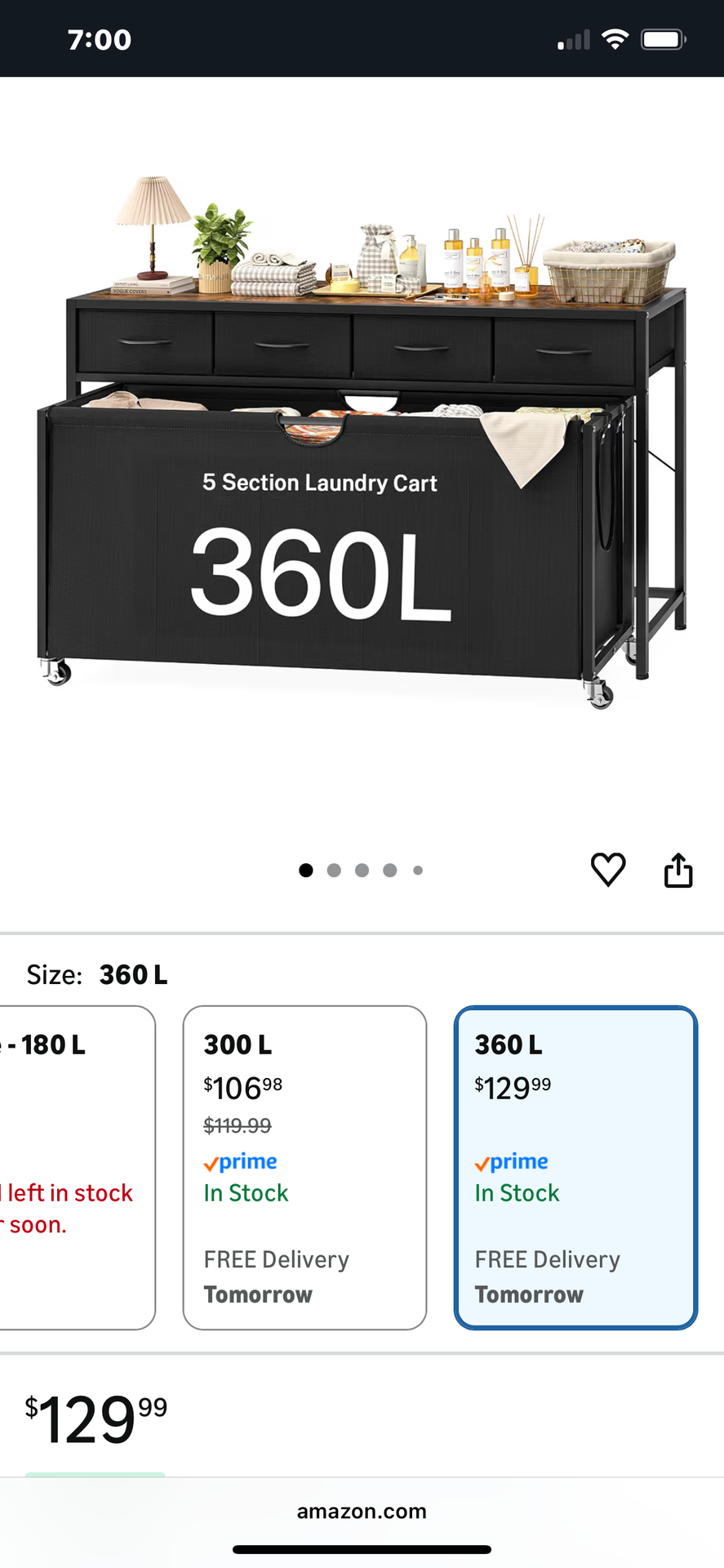 Laundry organizer with drawers