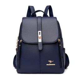 2025 Trend Women's Leather Backpack In Black Or Blue