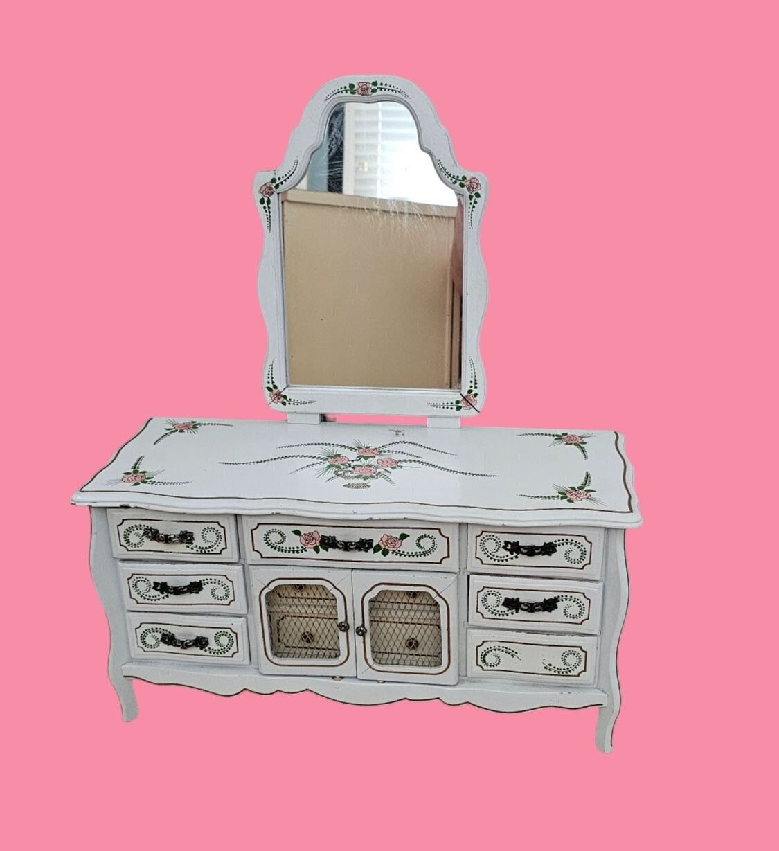 Vtg '60s A Price Import French Provincial Floral Design Dresser