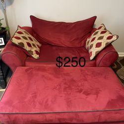 Over Sized Chair And Ottoman 