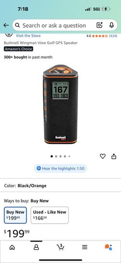 Bushnell Wingman View Golf GPS Speaker