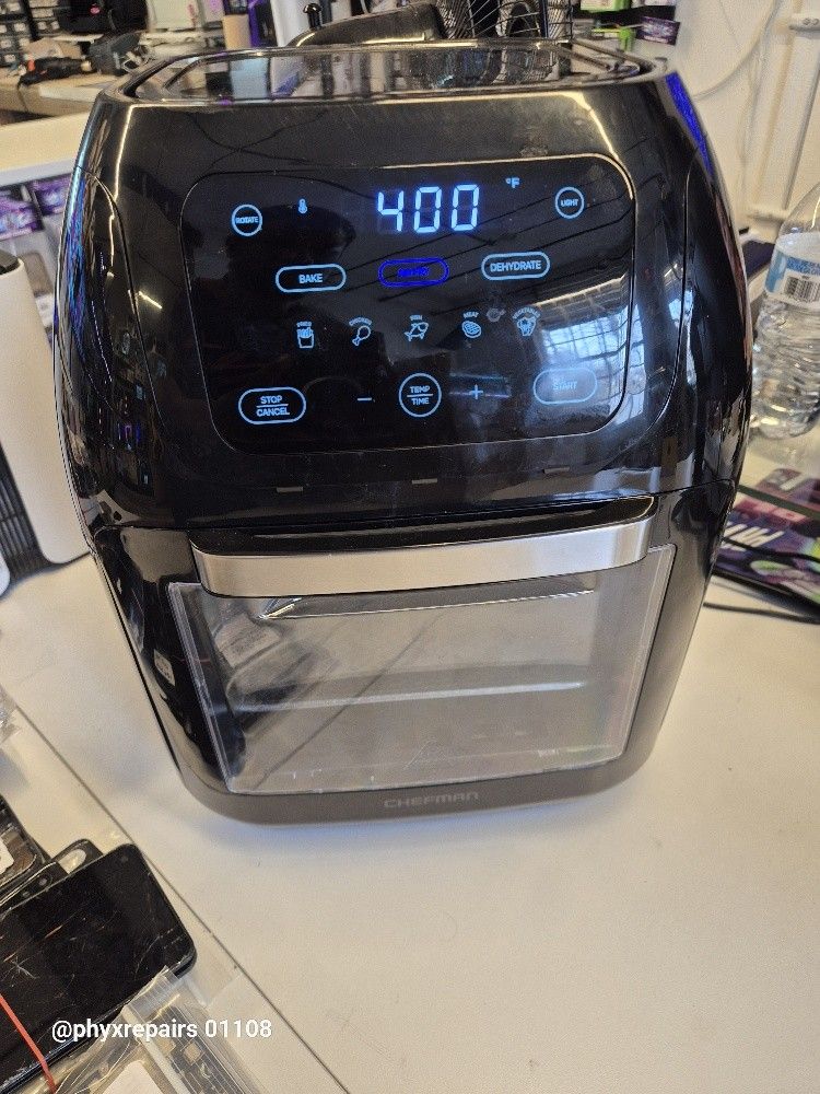 CHEFMAN Multifunctional Digital Air Fryer+ Rotisserie, Dehydrator, Convection Oven, 17 Touch Screen Presets Fry, Roast, Dehydrate, Bake, XL 10L Family