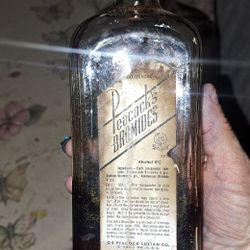 Antique Glass Bottle 8in Cork Seal
