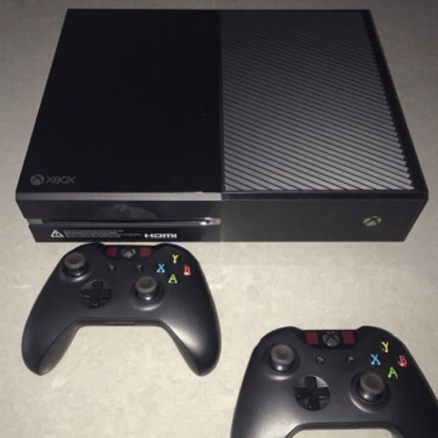 XBox One with Two Controllers and Games