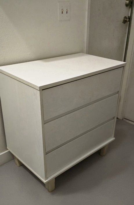 Small Dresser White 3 Drawer Bedroom Furniture