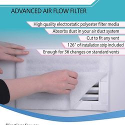 Ventilaider Complete Air Vent Filter Set 20 x 84 Electrostatic Media With 1